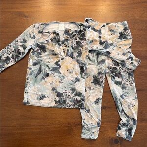 Lou Lou & Company Floral Kids Matching Set - Cream, Gray, Green, Blue